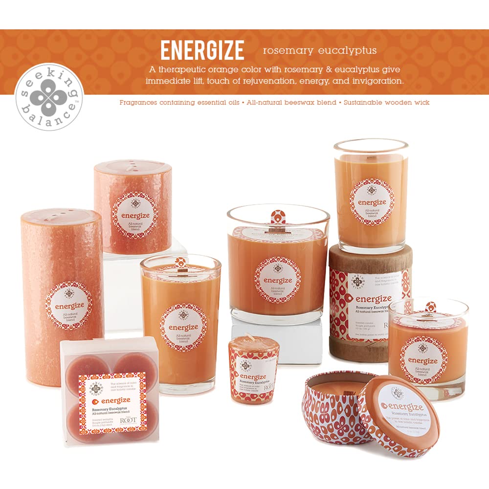 Seeking Balance 2-Wick Spa Candle, 12-Ounce, Energize: Rosemary Eucalyptus