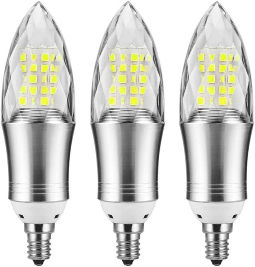 E12 LED Candelabra LED Bulbs 12W,12W Daylight White 6000K LED Candle Bulbs,Incandescent 80-100W Bulb Equivalent,E12