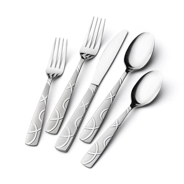 20PCS Silverware Set Service for 4, Premium Stainless Steel Cutlery Set, Mirror Polished Flatware Sets, Modern Kitchen