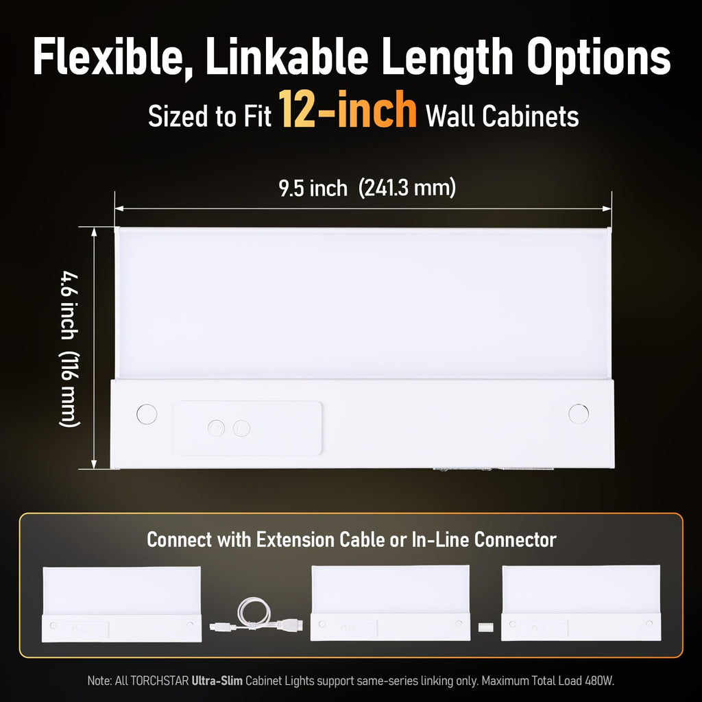 Ultra-Slim LED Under Cabinet Lighting Fits 12" Cabinets