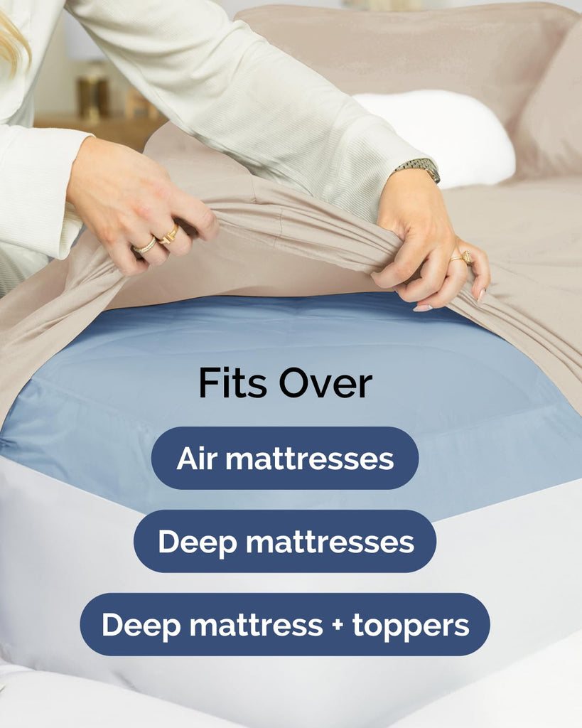 CGK Extra Deep Flex Top Split Head King Fitted Sheet Only - Wheat