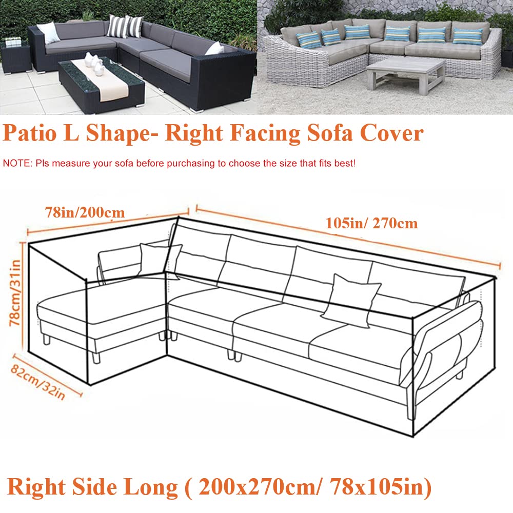 Sofa Furniture Covers Waterproof 420D Patio Garden Furniture Sectional Couch Sofa Cover Weatherproof Heavy Duty