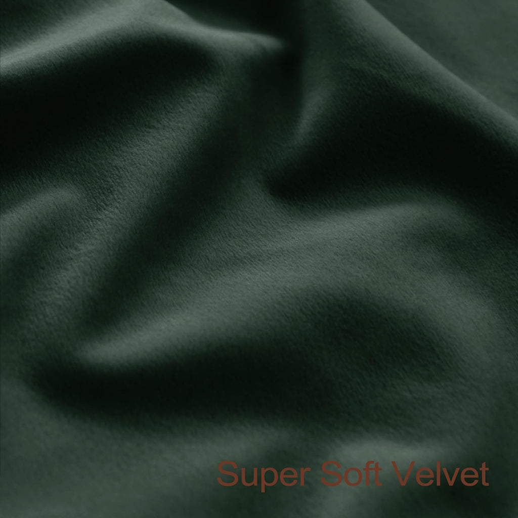 Dark Green Velvet Drapes 120 Inches Long Grommet Top Curtain Panel Extra Long Room Darkening Curtains Tall Drapery