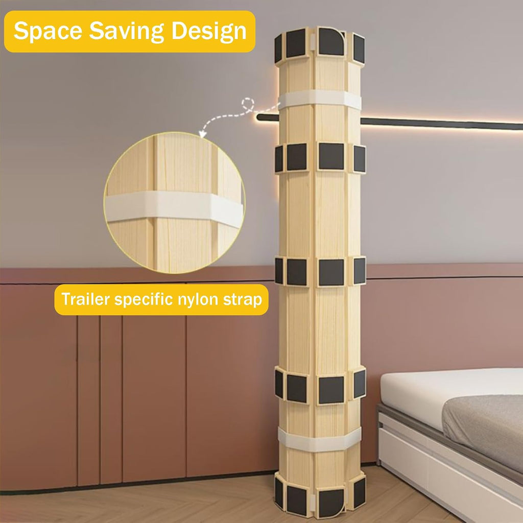 Foldable Wood Floor Bed Frame, Solid Pine Platform with Slats, Space Saving Tatami Style for Small Rooms, Easy