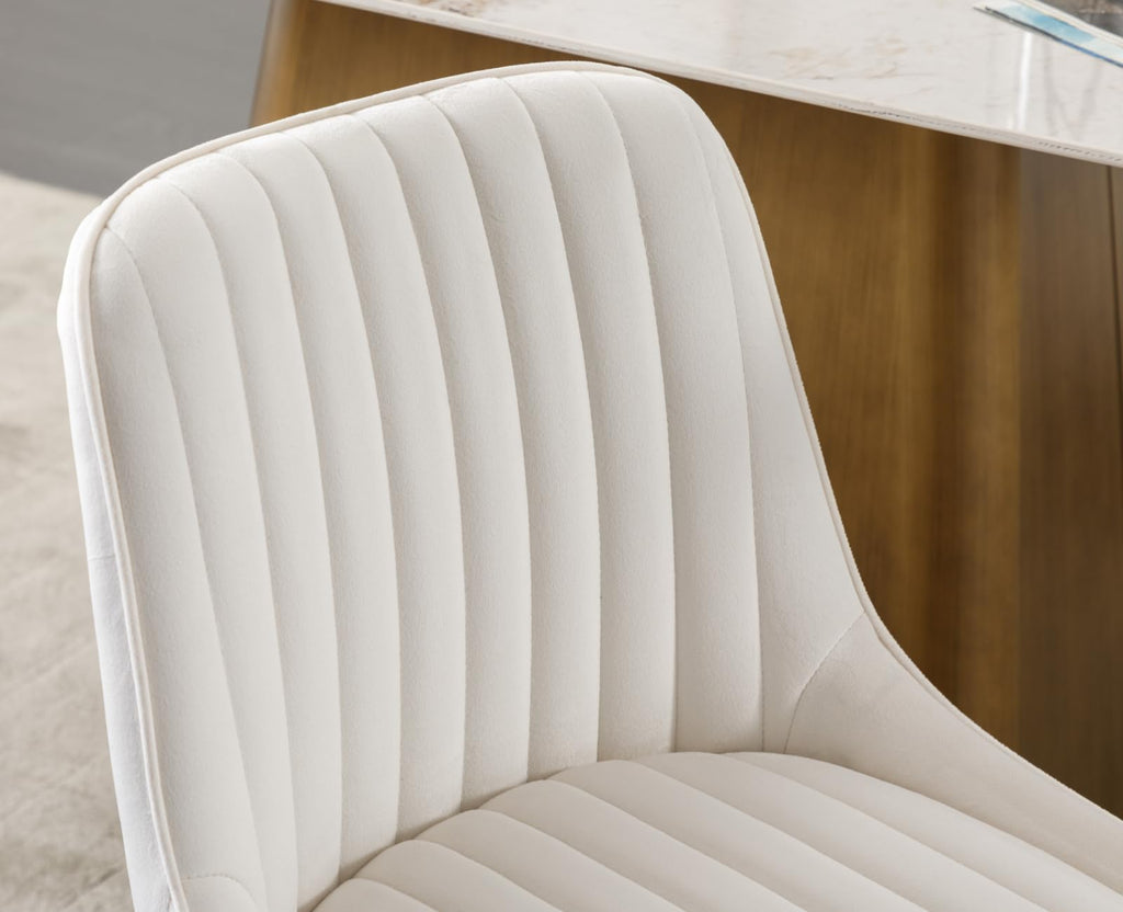 Velvet Upholstered Dining Chairs Set of 4 Modern Accent Dining Room Chairs with Gold Metal Base Comfy Padded Kitchen