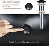 22" x 15.7'' Large Matte Black Oval Vessel Sink with Pop Up Drain,Bathroom Vessel Sinks,Bathroom Sinks Above