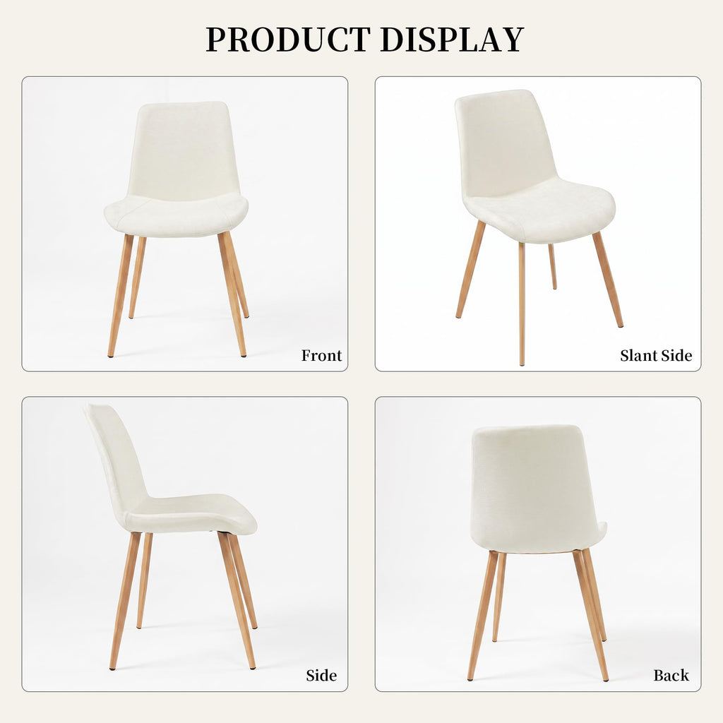 Dining Chairs Set of 4, Mid-Century Modern Fabric Kitchen Chairs