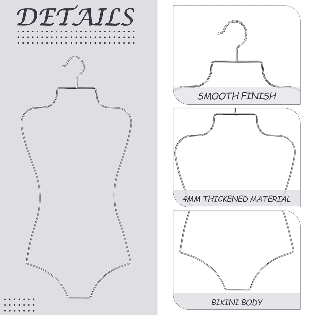 10 Pcs Silver Bathing Suit Hangers, Lingerie Organizer for Women