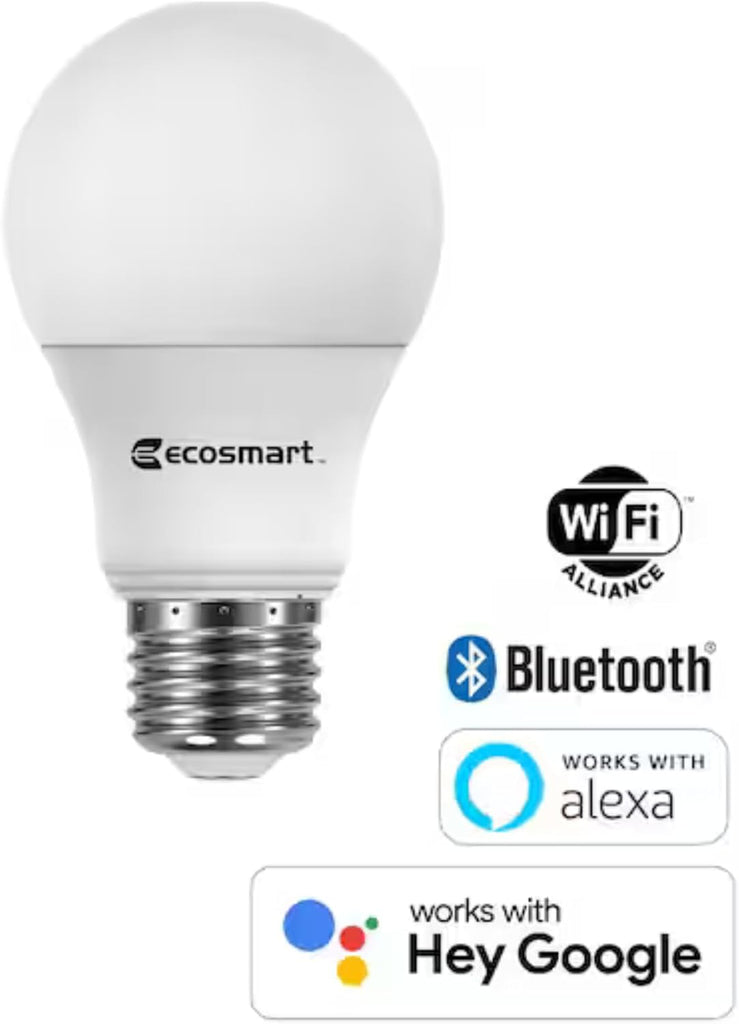 Smart LED Bulb 60W A19, Wi-Fi Dimmable with Adjustable Brightness and Temperature, Compatible with Alexa, Google