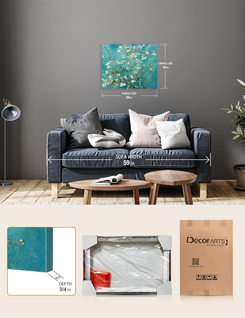Van Gogh Canvas Wall Art, Van Gogh Almond Blossom, 20x16''
