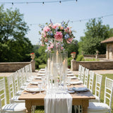4PCS 5 Arm Candelabra,Clear Centerpiece for Table,Acrylic Centerpiece Stand,Acrylic Candle Holdertmas