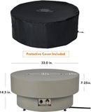 Propane Outdoor Fire Pit Table, Flint & Concrete Look 32-inch Round Patio Propane Fire Table 50,000 BTU w/Lid, Glass Rocks, Cover, Pre-Attached 10ft - Image 2
