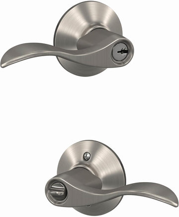 ACC 619 Accent Door Lever, Keyed Entry Lock, Satin Nickel