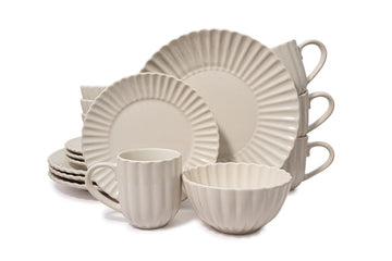 16 Piece Dinnerware Set Aruba (Sun Washed Lemon) Plates, Bowls, and Mugs Set for 4