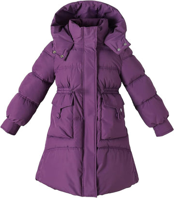 Girls Winter Coat Kids Puffer Jacket Padded Hooded Parka Clothes