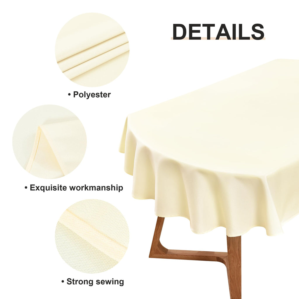 Oval Tablecloth 60 x 102 Inch Washable Fabric Table Cloth