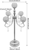 2 Pack 5-Arm Crystal Candelabra Candle Holder 33.8 Inches Tall Floor Candle Holder Candelabras Centerpieces for Table