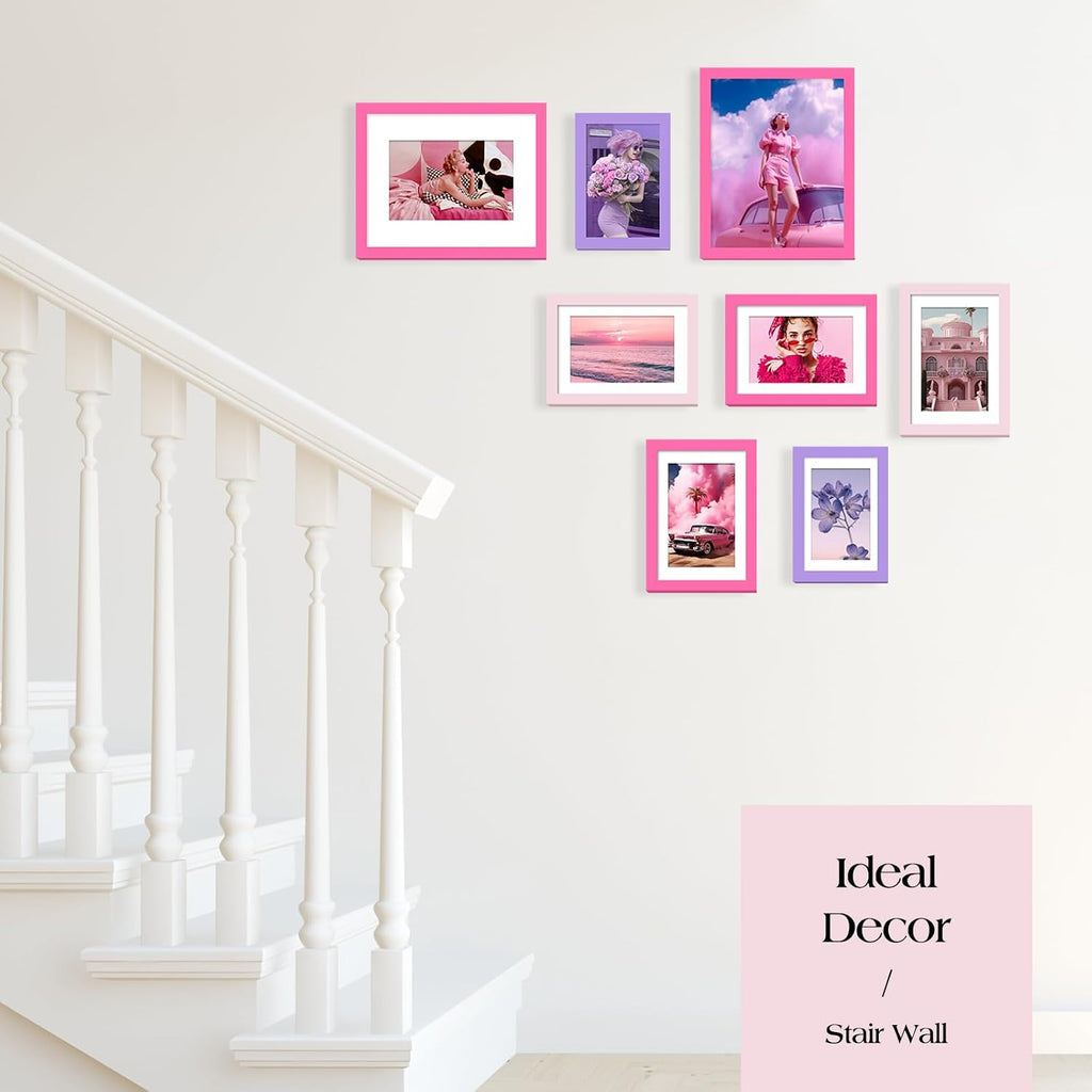 Collage Picture Frames Wall Decor 10 Pack Multi Sizes | Gallery Wall Color Picture Frame Set for Wall or Tabletop