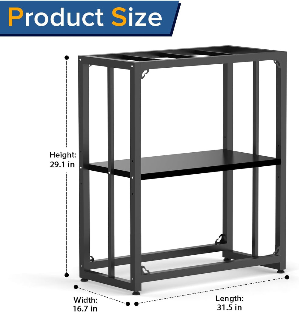 Fish Tank Stand 20-29 Gallon, Metal Aquarium Stand, 31.5" L x 16.7" W*29.1"H", Double-Layer Storage Design, Suitable
