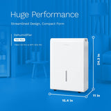 Dehumidifier 7,000 Sq Ft Wi-Fi (50 Pint MAX 120 Pint at 95°F, 90% RH) for Home, Office
