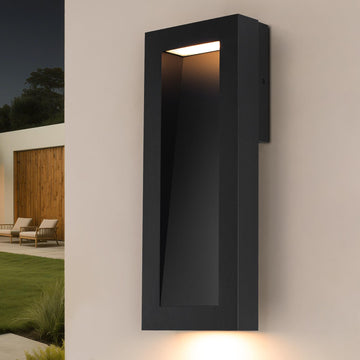Modern Outdoor Wall Light with LED, Exterior Lighting Fixtures 3000K Integrated, Matte Black Outside Wall Mount