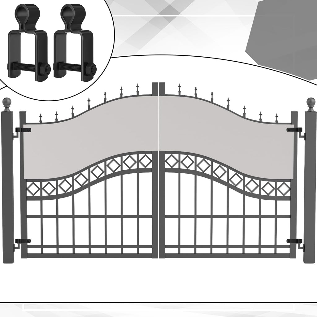 2 Pcs 1" x 1" Square Post Female Gate Hinges, Black