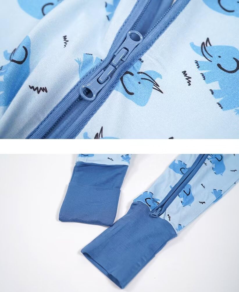 Unisex Baby Bamboo Viscose Pajamas with Mittens and Feet Cuffs
