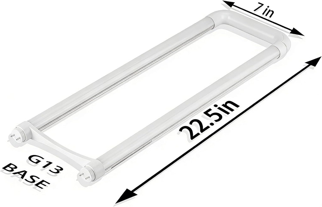 U Shaped Led Tube Lights, T8 T12, 18W 2400LM, 3500K Warm White, Dual-Ended Powered, Remove Ballast, Replacement U
