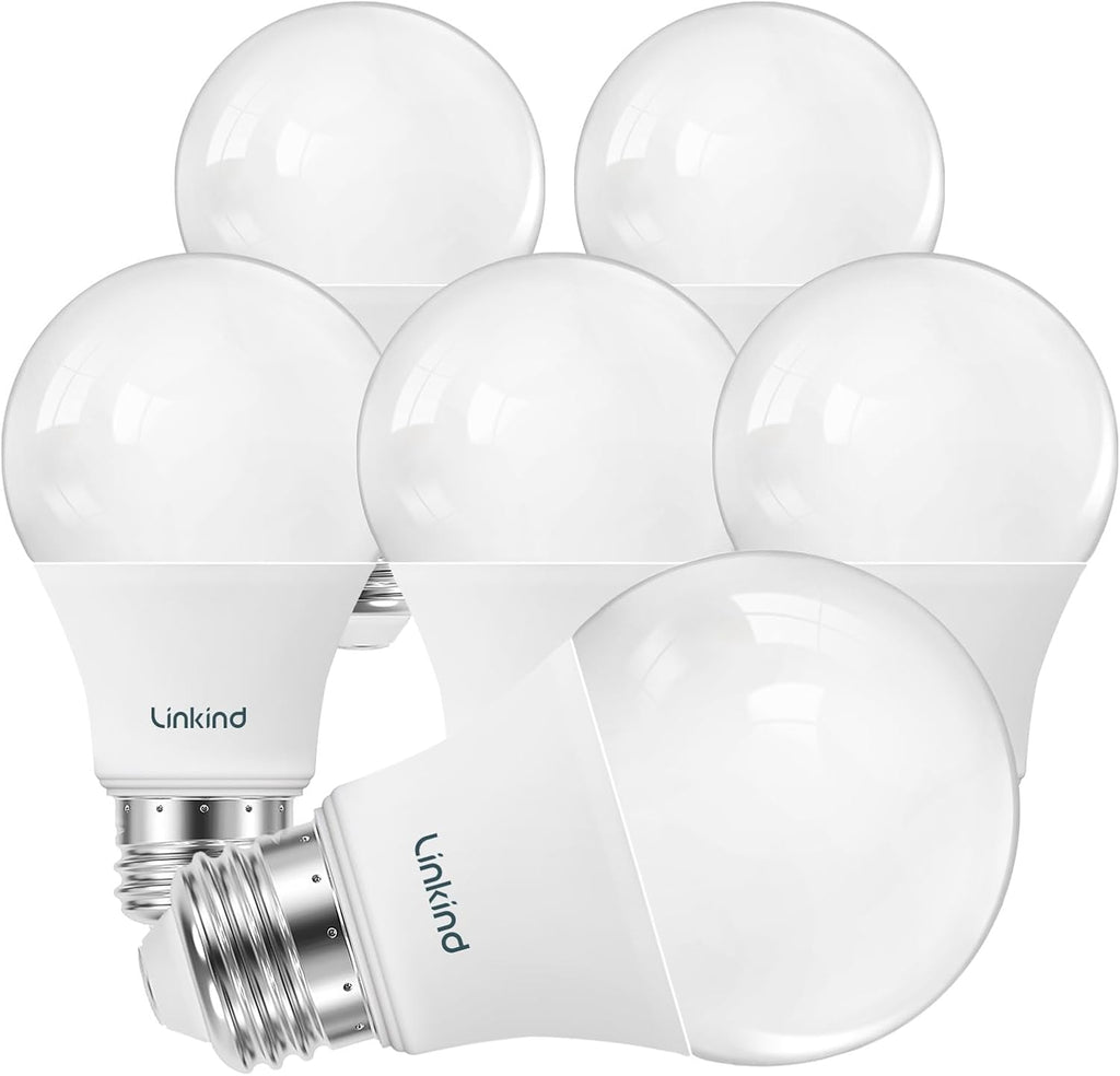 A19 LED Light Bulbs Dimmable, 60W Equivalent, Energy Efficient 9W, 2700K, 800 Lumens, E26 Standard Base, Lighting for