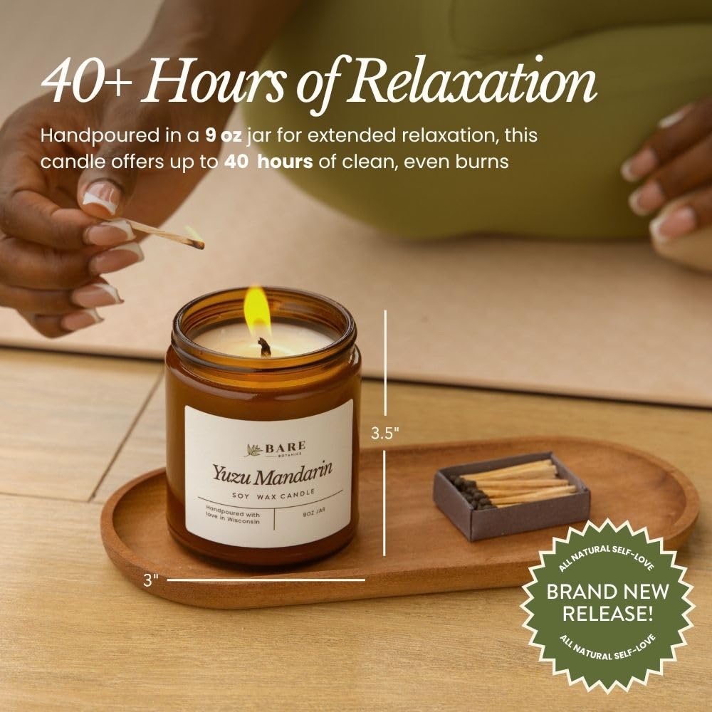 9oz Non Toxic Soy Candle Lavender Fields - 40+ Hour Burn