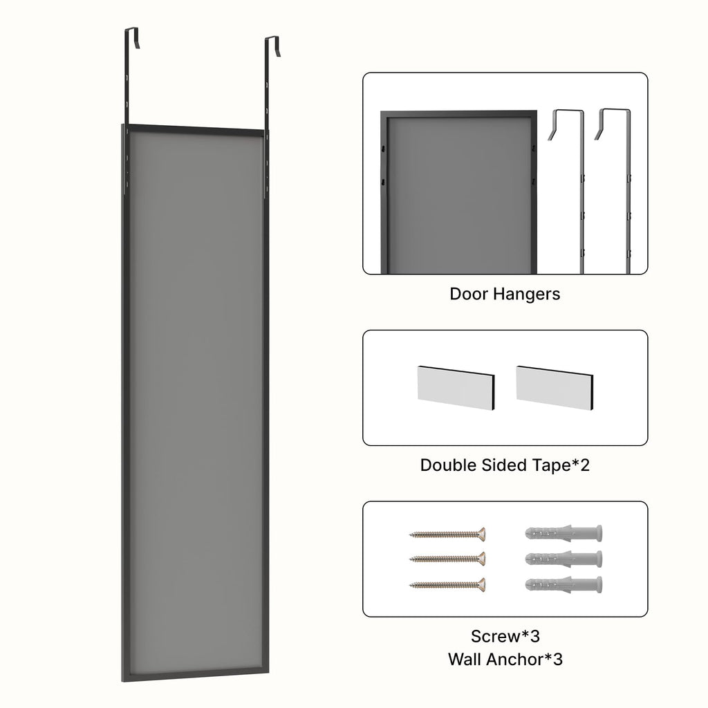 48x14 Inch Full Length Tempered Glass Door Mirror
