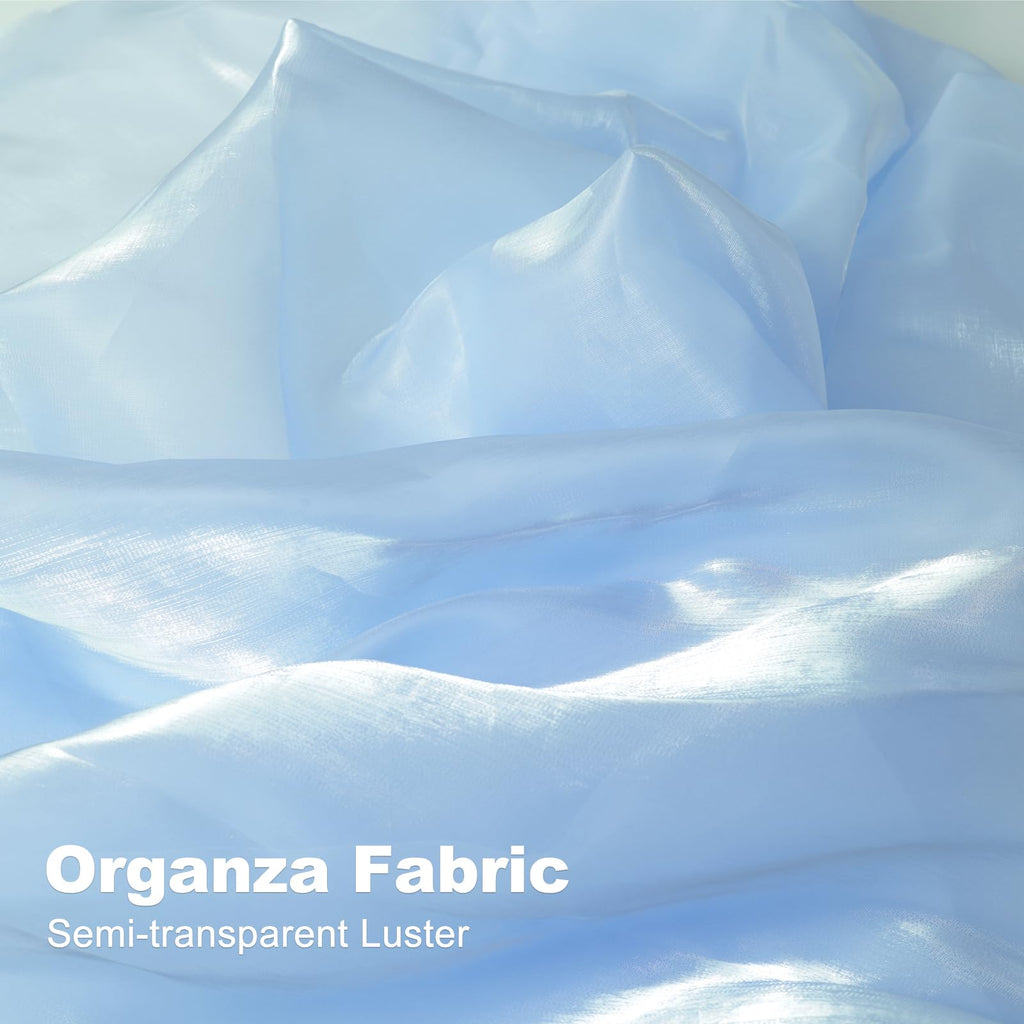 60"W Sheer Organza Fabric Cut By The Yard, Silk Organza Fabric for Celebration, Birthday and Wedding Decorations