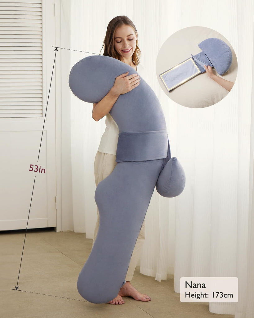 Original F Shaped Pregnancy Pillow with Adjustable Wedge Pillow