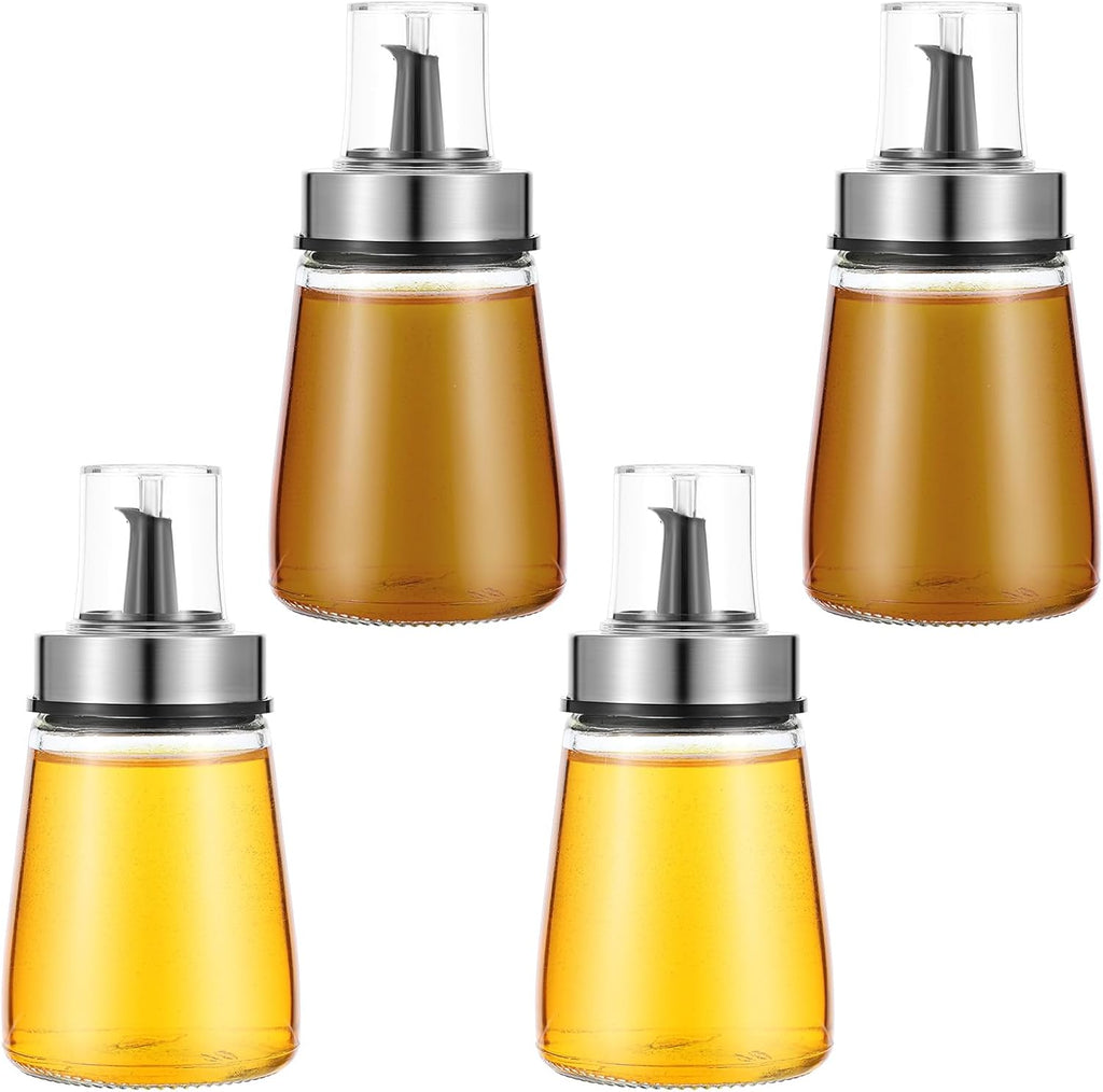 180ml/6 oz Airtight Olive Oil Dispenser Bottle,Oil and Vinegar Cruet Set and BBQ, Oil Decanter for Cooking - Set of 4