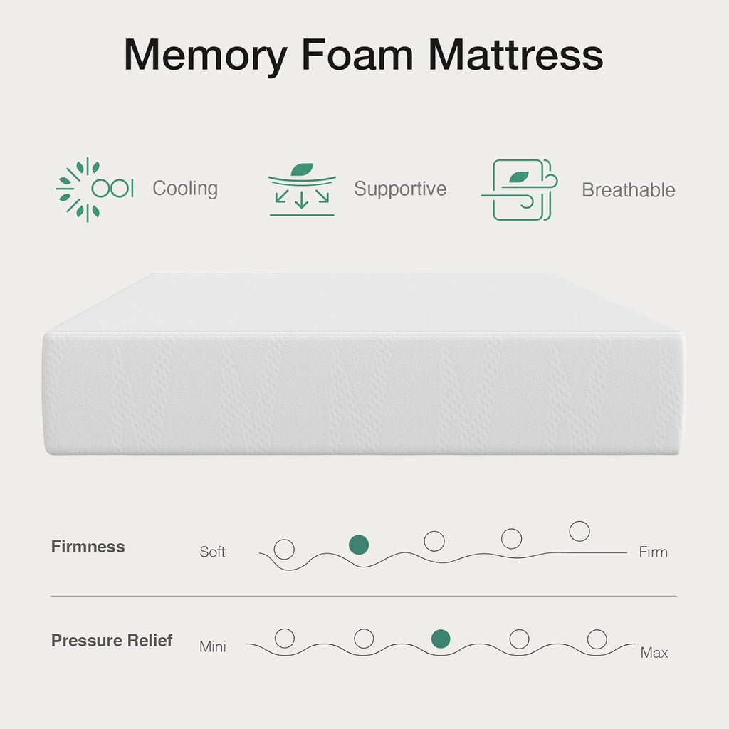 Queen Size Mattress, 14 Inch Gel Memory Foam Mattress for Cooling | Cooling Night Sleep & Pressure Relief & Motion