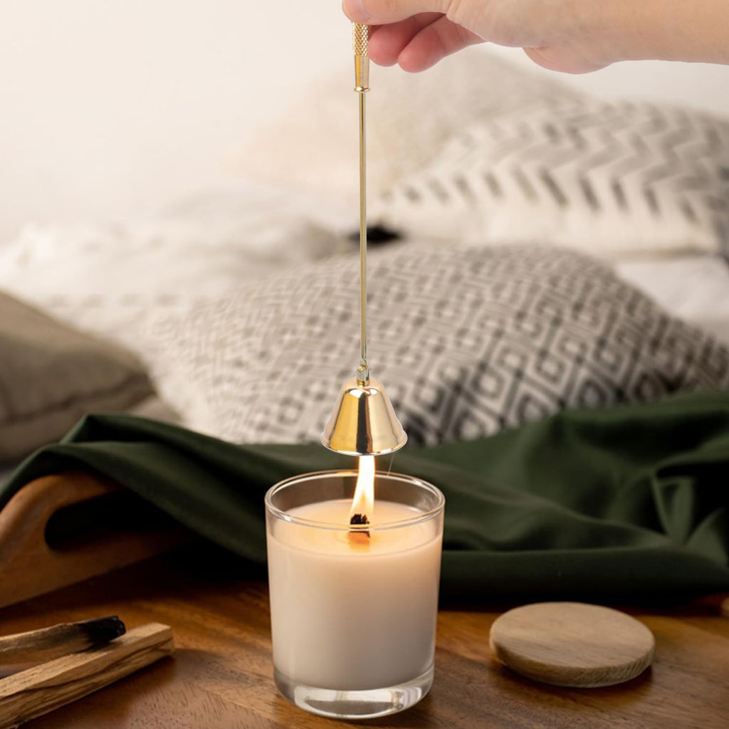 8.3 Inch Gold Candle Snuffer Set, Candle Wick Snuffer Elegant Home Décor Accessory for Scented Candles - Set of 7