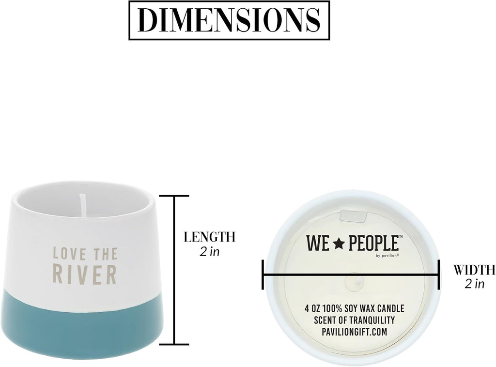 River - 4oz Soy Wax Mini Candle Riverside Riverfront Waterfront Summer Desk Home Decor