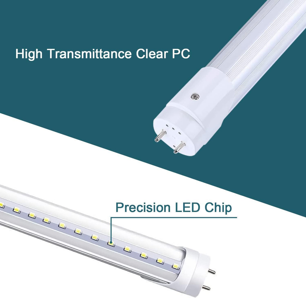 4FT LED T8 Ballast Bypass Type B Light Tube, 18W, Single-Ended & Dual-Ended Connection, 2340LM, G13 Base,T8 T10 T12