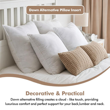 28x28 Inch Synthetic Down Alternative Euro Pillow Insert