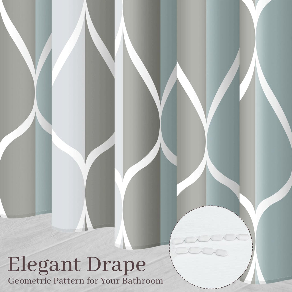 Grey Blend Geometric Shower Curtain, 54x72 Inch