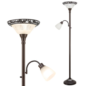 Torchiere Floor Lamps, 70" Vintage Standing Lamp