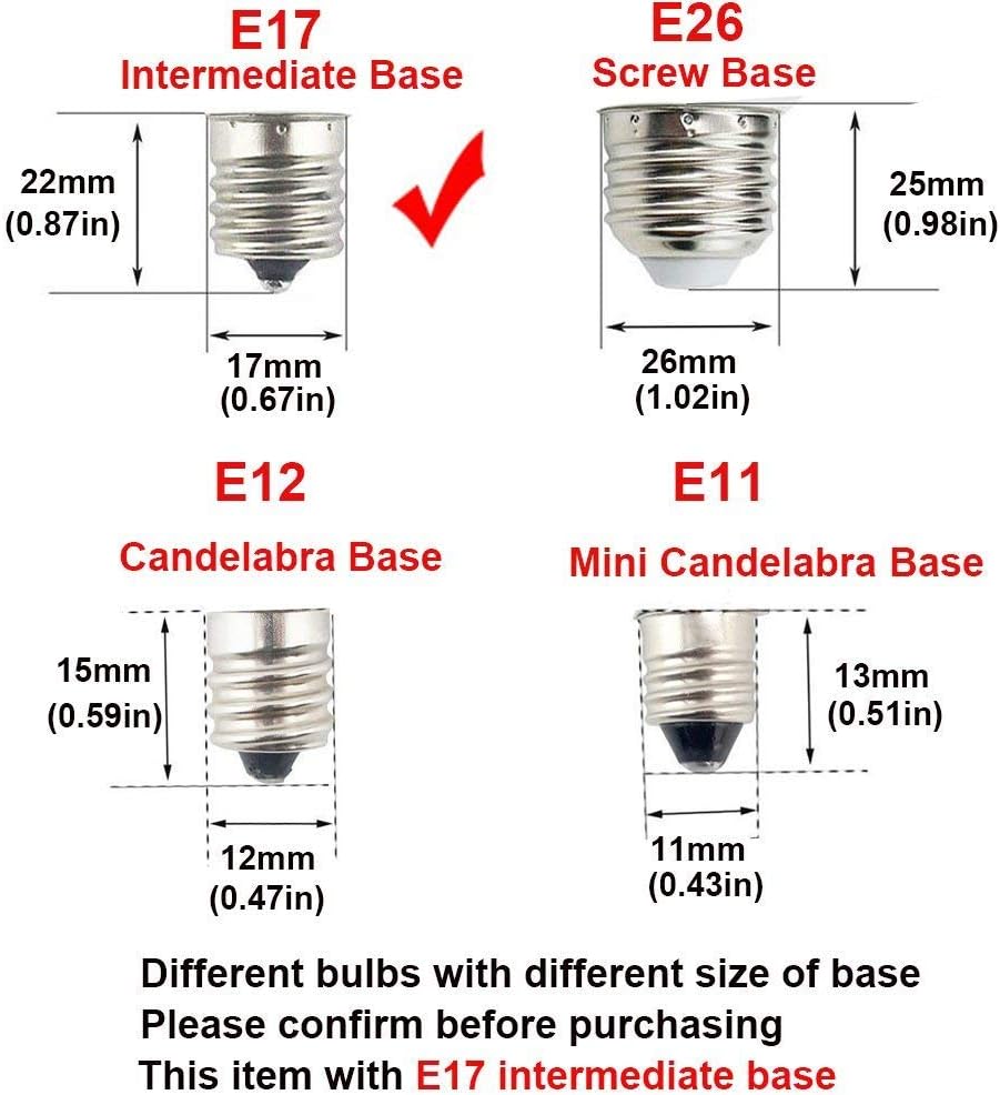 E17 LED 10W Light Bulb,80-100W Equivalent,Intermediate Base,Not Dimmable 6000K White 1000LM Lighting, Ceiling