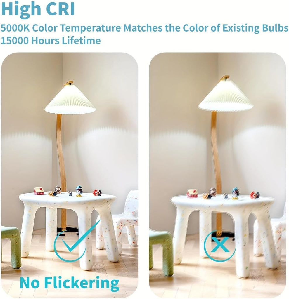 A19 14W LED Light Bulbs 100W Equivalent, 1500 Lumens CRI 90+ Daylight 5000K, E26 Standard Base, Non-dimmable AC 120V