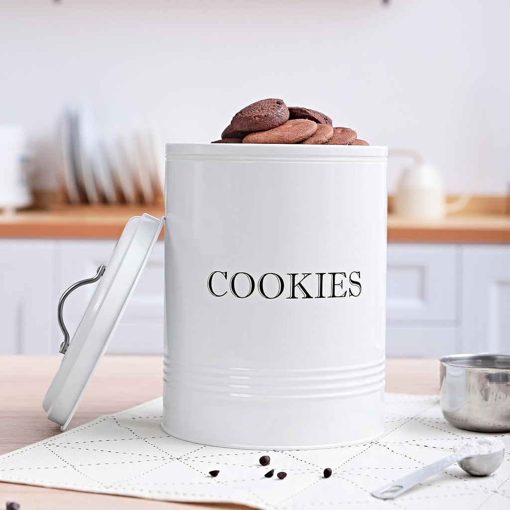 Cookie Jar with Lid, Counter Top Canister Decorative Storage Container for Farmhouse Kitchen