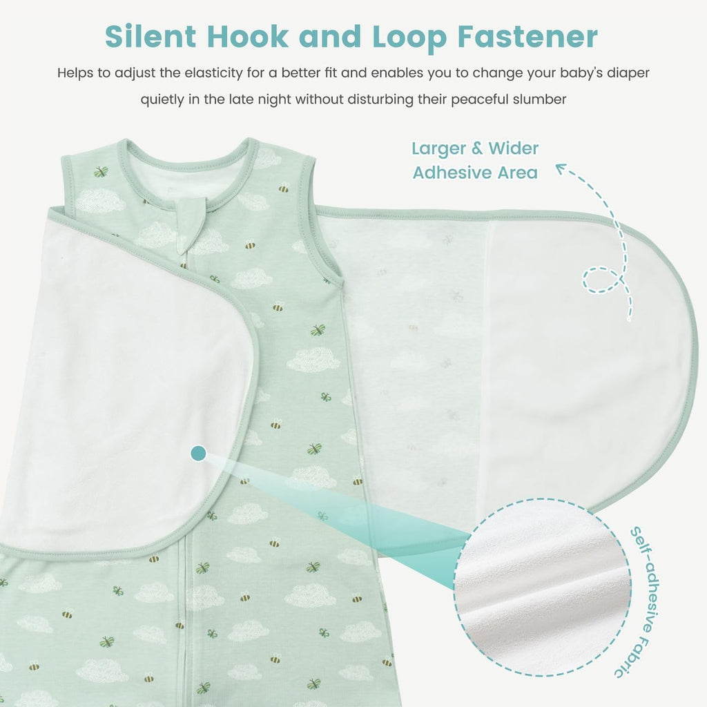 Swaddle Sleep Sack, 1.0 Tog New-Parent-Friendly Swaddle for Newborns & infant Baby Wearable Blanket