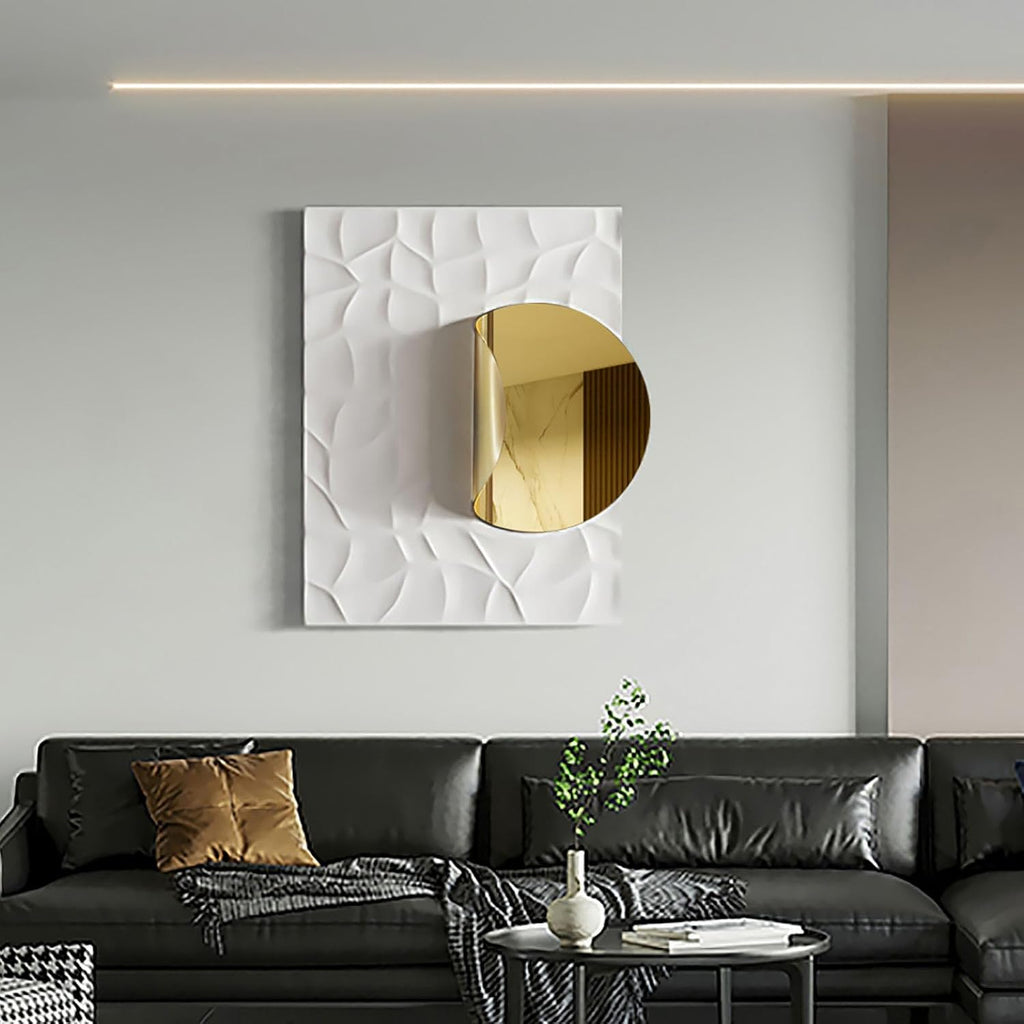 Large Modern Metal Wall Art, 3D Geometric Gold Abstract Rectangle Wall Sculpture, Contemporary Wall Hanging Decor