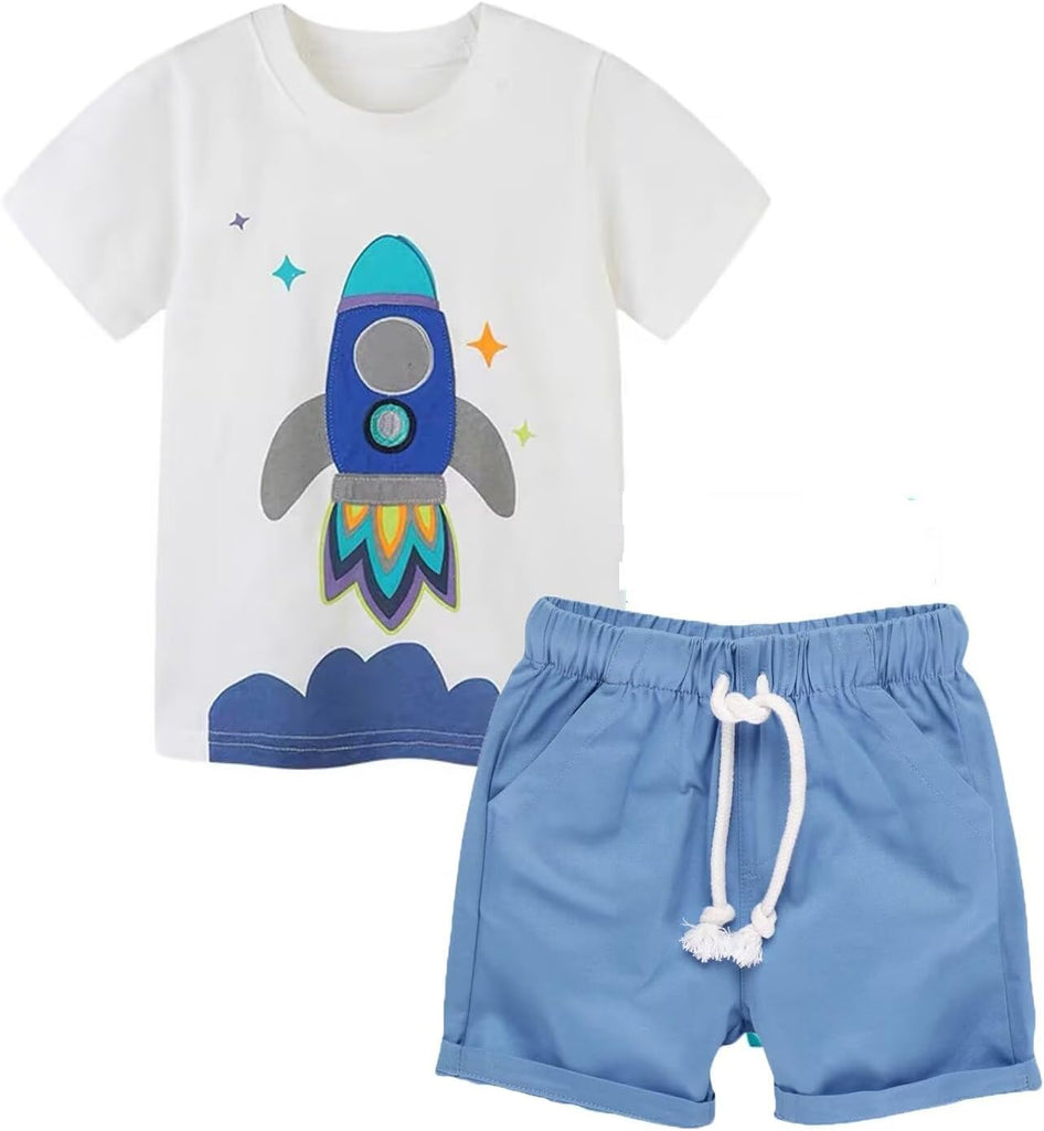 Toddler Boy Summer Clothes Outfits Short Sleeve Shirt Set