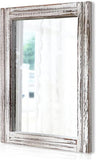 Wall Mirror with Wood Framed Rustic Mirrors for Wall Rectangle Decorative Bathroom Living Room Entryway Farmhouse