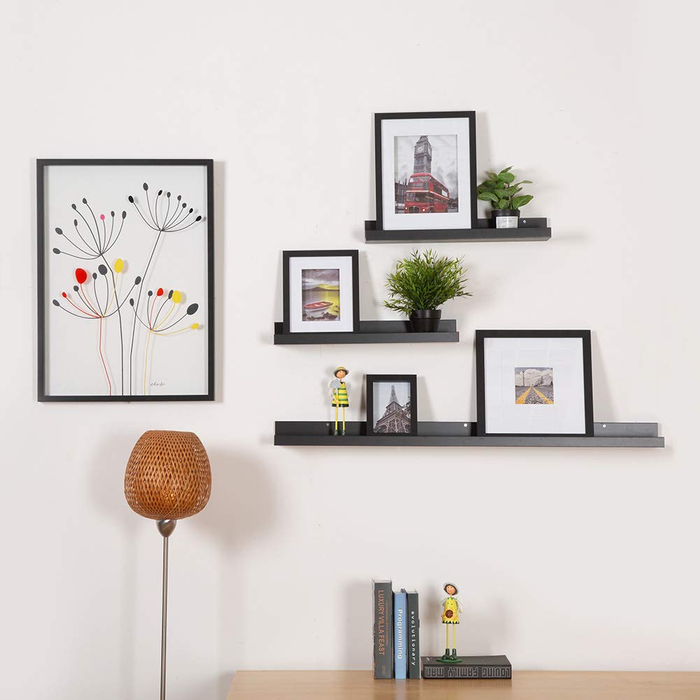 5x7 Shadow Box 3D Picture Frame, Wood & Real Glass, 2 Pack, Black
