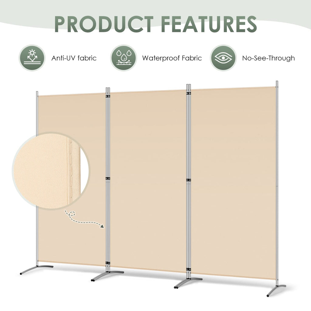 3 Panel Room Divider, 6 Ft Tall Folding Privacy Screen Freestanding Room Partition Wall Dividers, 102''W x 20''D x